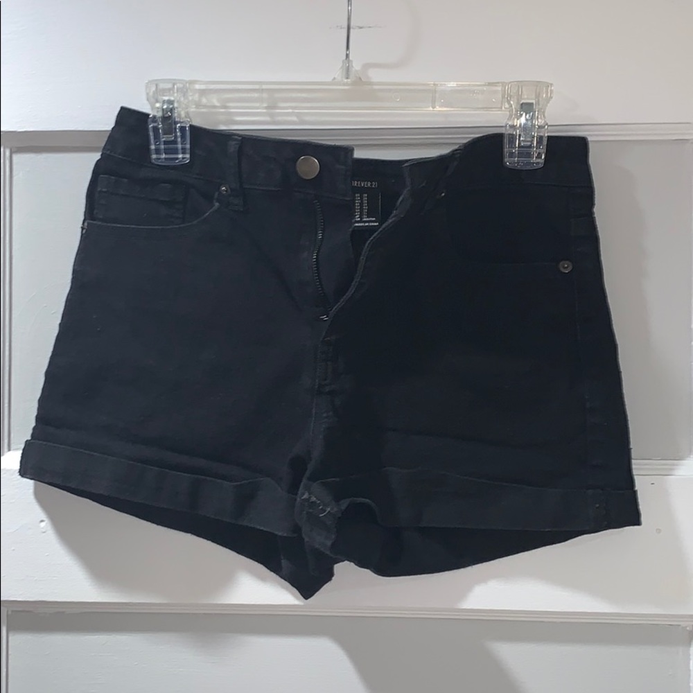 Black jean shorts